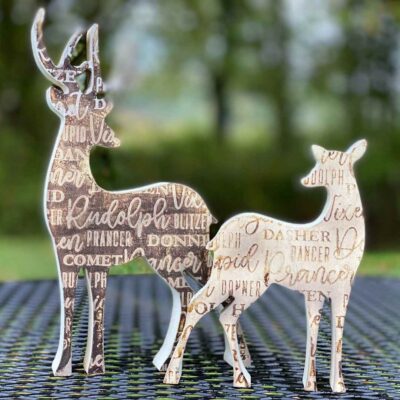 Chalk Couture Deer Duo with Holiday Words
