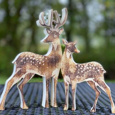 Chalk Couture deer duo in natural
