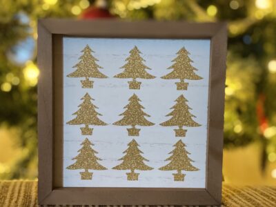 front side of Christmas Tree box frame